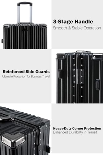 26 Inch Checked Zipperless Luggage with Cup Holder