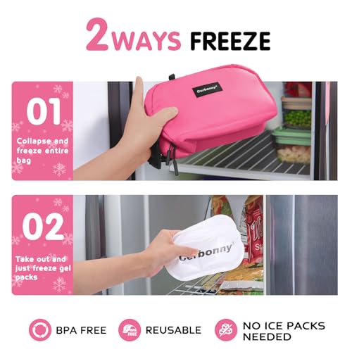 Small Cooler Bag Freezable Lunch Bag for Work School Travel