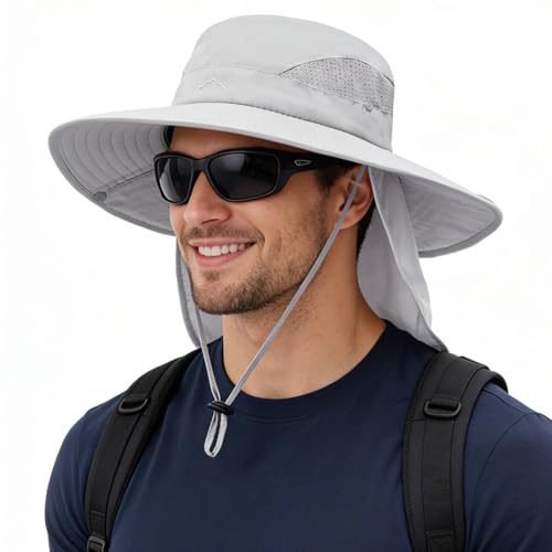 UPF 50+ Wide Brim Sun Hat with Neck Flap