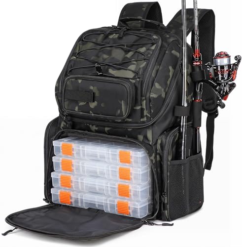 50L Fishing Backpack with Tackle Boxes