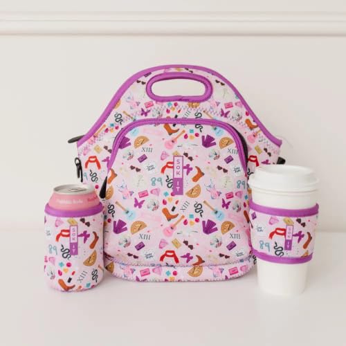 LunchTote Zippered Bag Insulated Neoprene Caddy (On Tour / X-Large 6.5 Quart Lunch Tote)