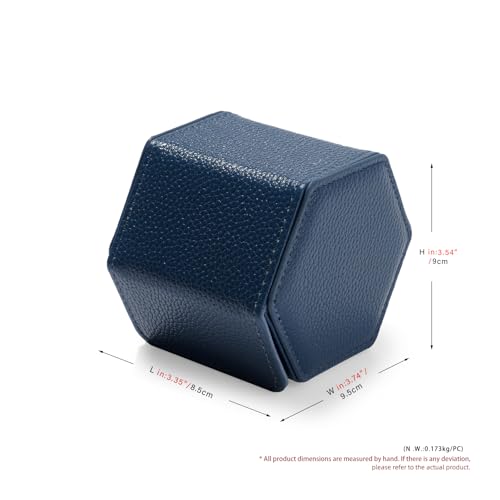 Single Watch Box Blue Hexagonal
