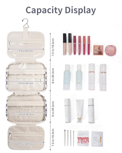Hanging Toiletry Bag for Women Travel Makeup Bag Organizer Toiletries Bag for Travel Size Essentials Accessories Cosmetics