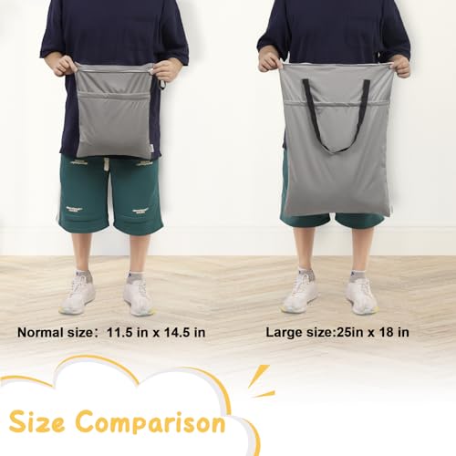 BABY Large Wet Dry Bag Waterproof Hanging Cloth Diaper with Double Zippered Pockets 25x18 inches Laundry Bag HL