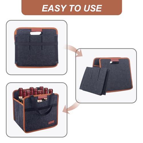 9 Bottle Wine Carrier Tote Bag (2 Count)
