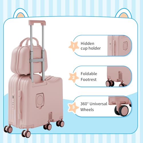 Ride on Luggage with Portable Bag for Kids