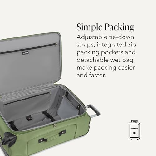 Sion Softside Expandable Spinner Luggage Durable Lightweight Travel Suitcase