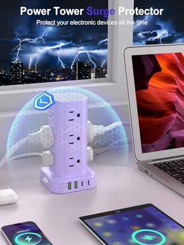 Power Strip Tower with Multiple Outlets