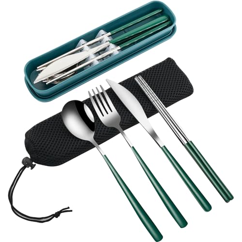 4 Piece Portable Travel Utensils Set with Case 18 (4 Count)