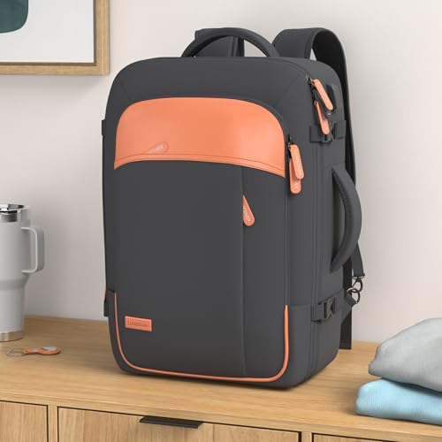 40L Expandable Carry On Travel Backpack with 4 Packing Cubes