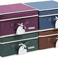 YueYue Foldable Fabric Closet Organizer Bins Box Storage - 4 Pack 12.4 X 12 X 6.7 Inch Storage Bins With Lids 4 Dark Color Boxes - Bins Storage Box Cloth Basket Pack Lid