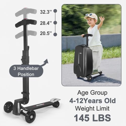 Scooter Suitcase for Kids Detachable & Foldable Carry On Suitcase