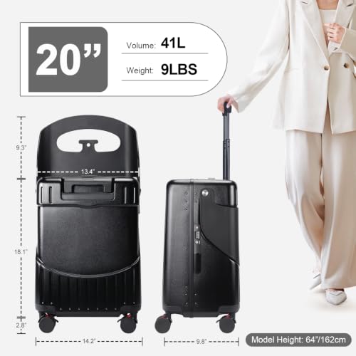 Ride On Luggage with Foldable Seat&Seat Belt