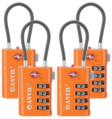 TSA Approved Luggage Locks with Search Alert Indicator (4 Count)