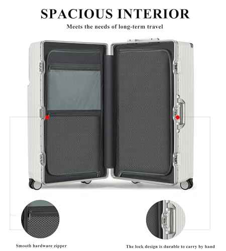 Super Large Aluminum Frame Zipperless Checked Luggage Front Pocket