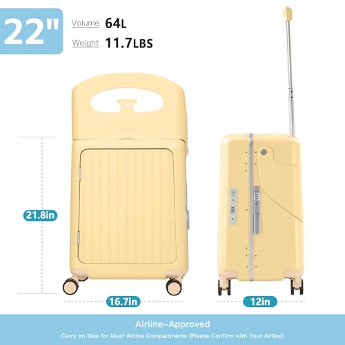 22" Ride On Luggage with Seat for Kids & Adults