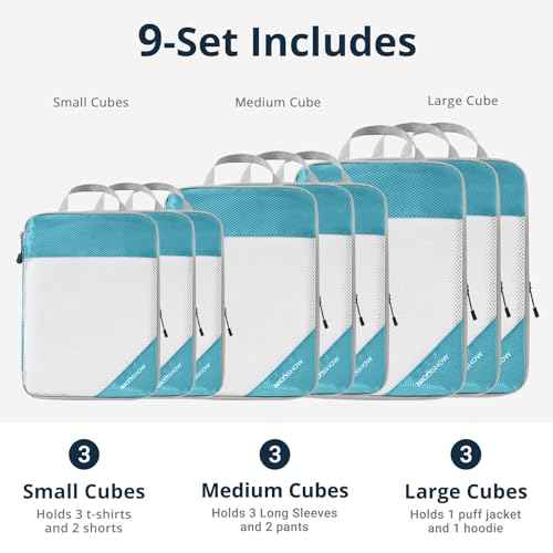 9 Set Compression Packing Cubes for Travel (9 Count)