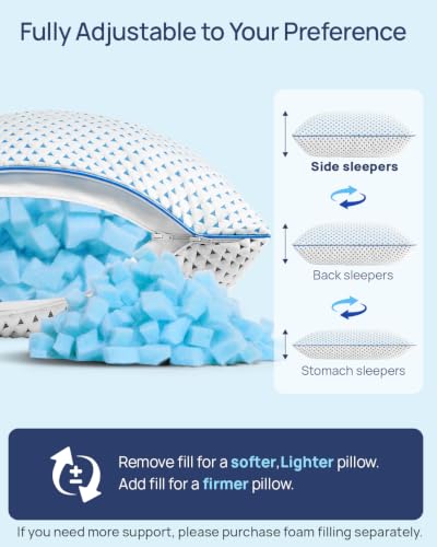 Adjustable Small Cooling Memory Foam Pillow for Travel