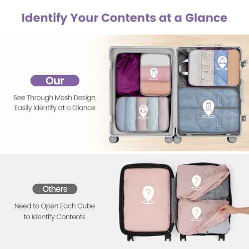 Mesh Compression Packing Cubes for Travel (7 Count)