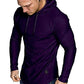 Mens Fashion Athletic Hoodies Sport Sweatshirt Solid Color Fleece Pullover Purple Large