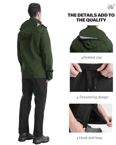 Rain Suit Waterproof Breathable Lightweight 2 (2 Count)