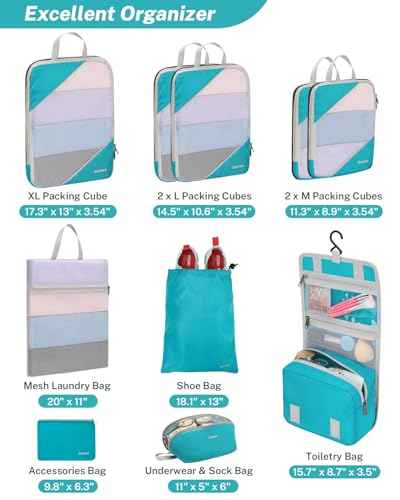 Compression Packing Cubes for Travel (10 Count)