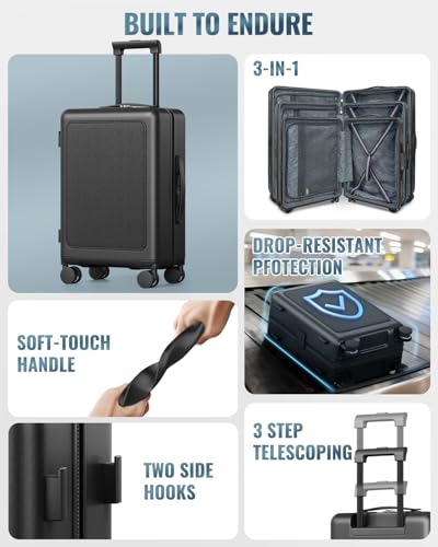 4 Piece Hardside Luggage Set with Backpack (3 Count)