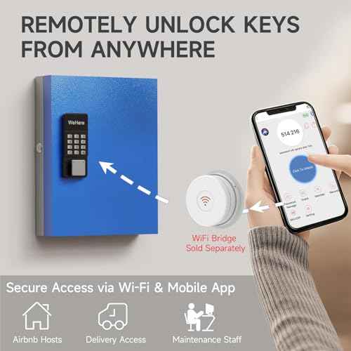 32Key Lock Box Smart Key Organier Cabinet with Keypad & App for Office (32 Count)