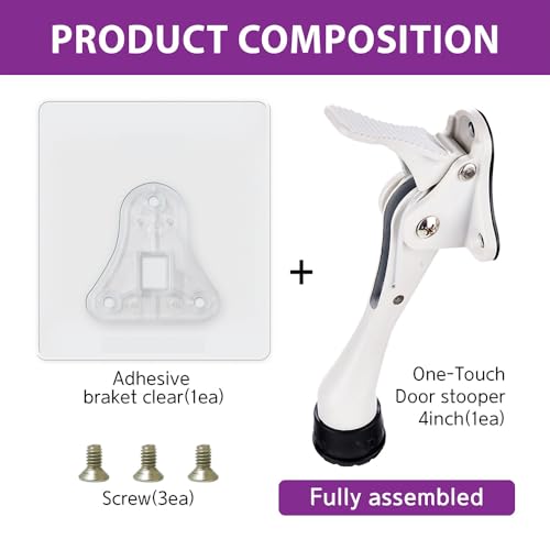 Door Stopper with Adhesive Bracket Stickers