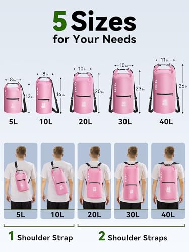 Waterproof Dry Bag Backpack with Zippered Pocket