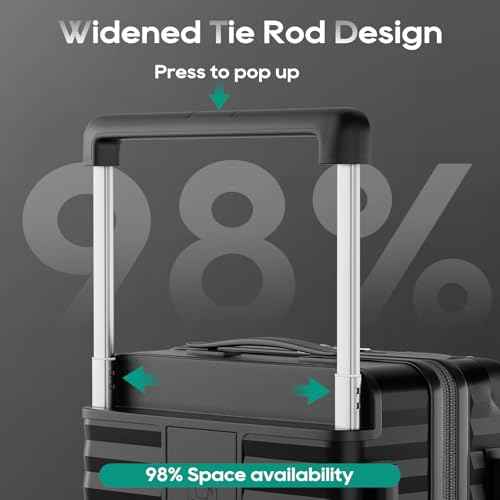 20 Inch Carry on Luggage with Front Pocket and Cup Holder