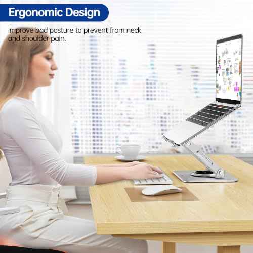 Laptop Stand with 360° Rotating Base