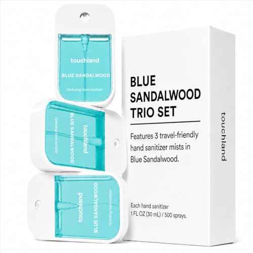 Blue Sandalwood Hydrating Hand Sanitizer Spray 3 Pack Travel Size