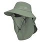Sun Hat for Men Women with Neck Flap& Removable Face Cover Wide Brim