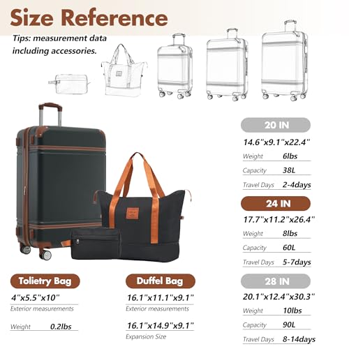 Suitcase Set 24 IN Expandable Luggage with TSA Lock Spinner Wheels (3 Count)