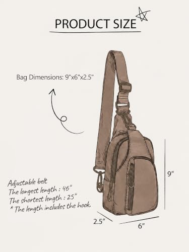 Sling Bag with Adjustable Straps Crossbody Chest Bag Lightweight Small Backpack for Casual Outdoor Traveling Hiking