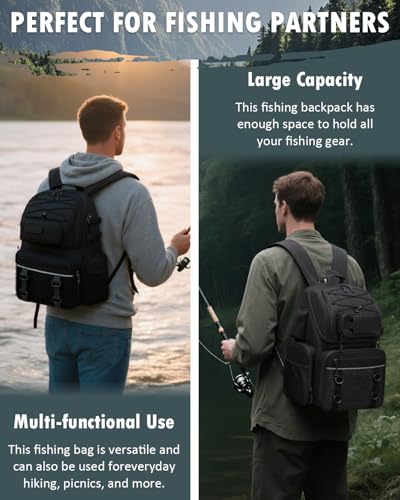 Fishing Backpack with Tackle Boxes