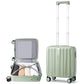 14 Inch Underseat Carry On Luggage with Wheels Hard Shell Suitcases Carry On Bag Lightweight Small Mini Suitcase Travel Luggage for Travel（Bamboo Green）