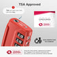 2 Pack TSA Approved Luggage Locks 4 Digit Code Cable Lock Red (2 Count)