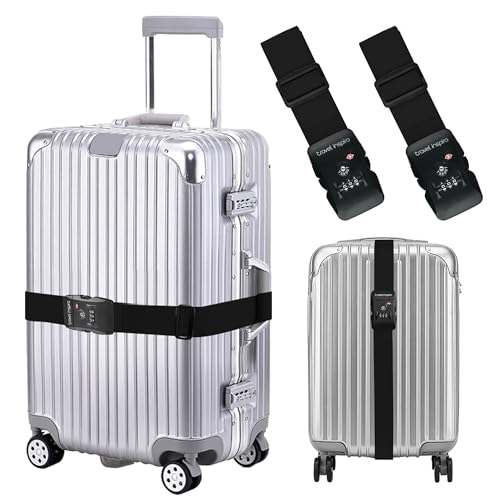 2 Pack Luggage Straps for Suitcases with TSA Lock