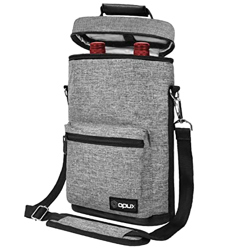 Insulated 2 Bottle Wine Bag Tote Leakproof Carrier Cooler Gift