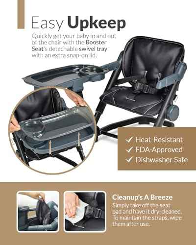 Feed Me 3-in-1 Travel High Chair Booster Seat - Bubble Black