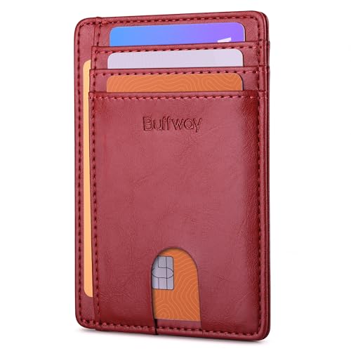 Slim Minimalist Front Pocket RFID Blocking Leather Wallets for Men and Women