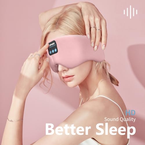 Bluetooth Sleep Mask Wireless Headphones Bluetooth Eye Mask for Side Sleepers SYPVRY Blackout Eye Mask with Headphones Speaker for Airplane