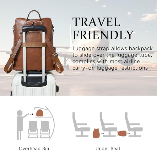 Vegan Leather Laptop Backpack for Women 15.6 inch Work Backpack Fashion Travel Backpack Purse for Business College