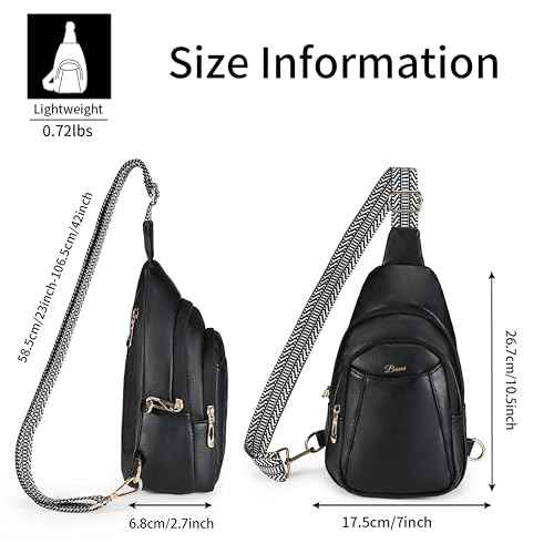 Crossbody Bags for Women Anti Theft Vegan Leather Sling Bag RFID Blocking Chest Bag for Travel