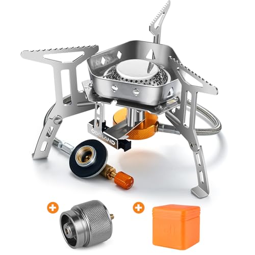 3500W Windproof Camp Stove Camping Gas Stove with Fuel Canister Adapter