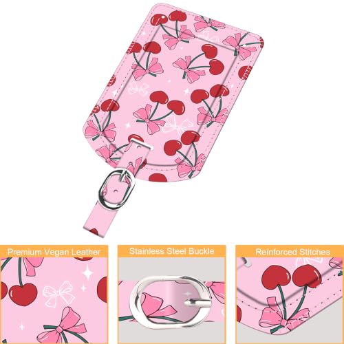 2 Pack Luggage Tags Leather Name ID Labels with Privacy Cover (2 Count)