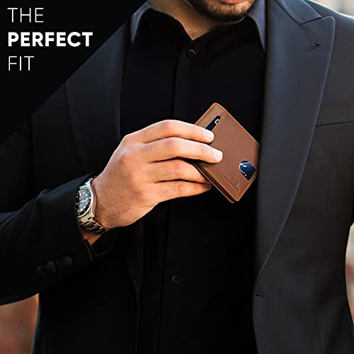 RFID Blocking Slim Bifold Genuine Leather Thin Minimalist Front Pocket Wallets for Men Billfold Wallet Men Gift