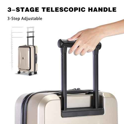 Carry On Luggage with Front Pocket & USB Port